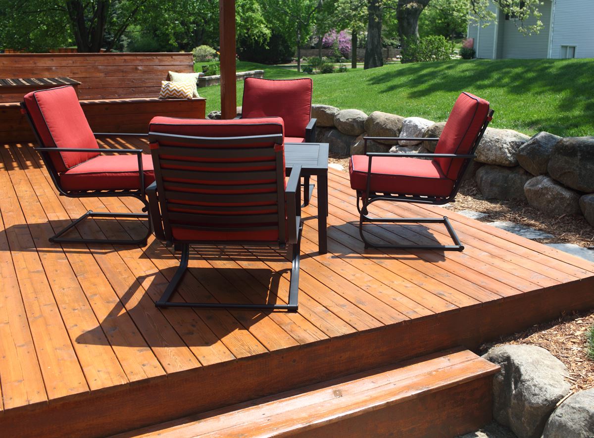 Deck cleaning and staining